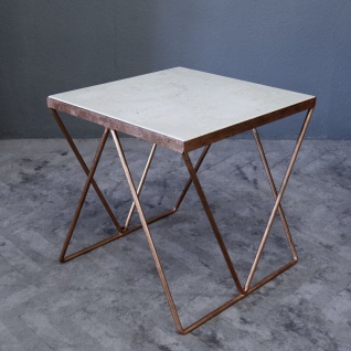 Tisch Couchtisch Beistelltisch mit Marmorplatte Höhe 47 cm
