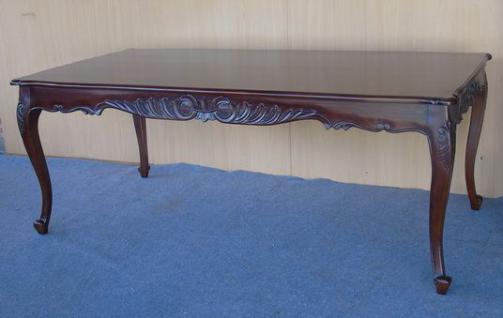 Esstisch aus massivem Mahagoni Farbe Holz dunkelbraun Walnuss Länge 200 cm