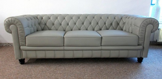 Sessel Couch Sofa Chesterfield Design "Palazzo" 3-Sitzer Modell YS-2008 Leder