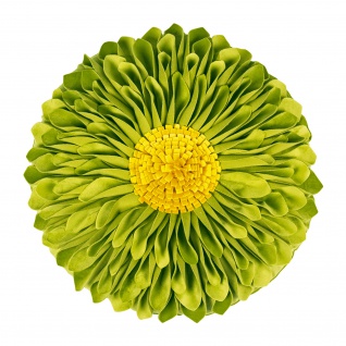 Pad runde Kissenhülle SUNFLOWER Ø 45 cm green in Blumenform 100% Polyester