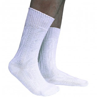 Kurze Traditionelle Bayerische Trachtensocken Trachten Socken Strümpfe 44cm Weiß