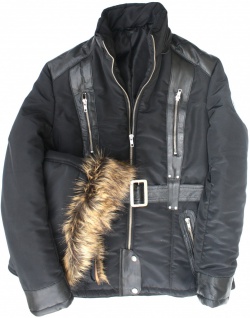 German Wear, Damen Jacke aus Textilien mit Lammnappa Streifen Schwarz - Vorschau 4