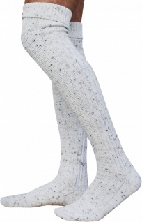 EXTRA Lange Trachtensocken Strümpfe Trachtenlederhose Socken aus Wolle mittelbeige 75cm