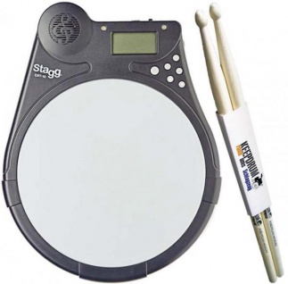 Stagg EBT-10 Elektronisches Übungs-Pad + Drumsticks