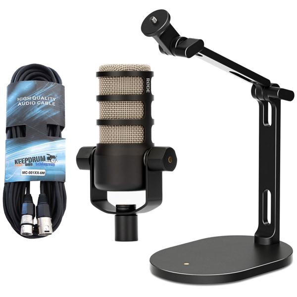 Rode Podmic XLR-Mikrofon mit DS-2 Stativ und Kabel