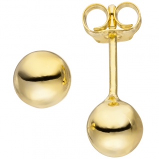 Ohrstecker Kugel 6 mm 925 Silber gold vergoldet Ohrringe Kugelohrstecker