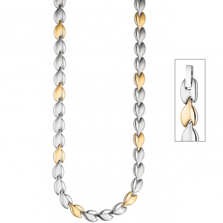 Collier / Halskette aus Edelstahl gold farben beschichtet bicolor 45 cm Kette 3