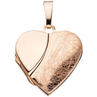 Medaillon Herz Anhänger zum Öffnen 925 Silber rosegold vergoldet mit Kette 45 cm - Vorschau 4