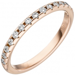 Damen Ring 585 Gold Rotgold 15 Diamanten Brillanten Rotgoldring Diamantring 1