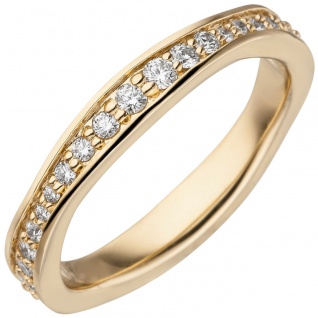 Damen Ring 585 Gold Gelbgold Diamanten Brillanten rundum