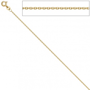 Ankerkette 585 Gelbgold 1, 2 mm 42 cm Gold Kette Halskette Goldkette Federring - Vorschau 1
