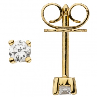 Ohrstecker 585 Gold Gelbgold 2 Diamanten Brillanten 0, 14 ct. Ohrringe