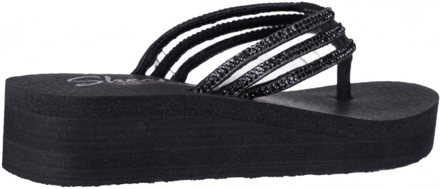 SKECHERS Venyasa Damen Textil Pantoletten black, weiches Yoga Foam Fußbett - Vorschau 2