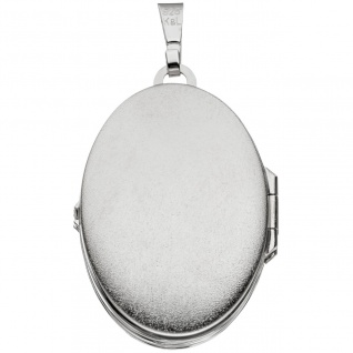 Medaillon oval Anhänger zum Öffnen für 4 Fotos 925 Silber mit Kette 60 cm 3