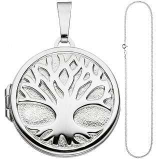Medaillon Anhänger Baum des Lebens Weltenbaum rund 925 Silber mit Kette 50 cm - Vorschau 3