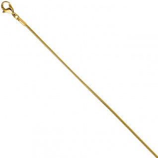 Schlangenkette Edelstahl gold farben 1, 5 mm 80 cm Kette Karabiner
