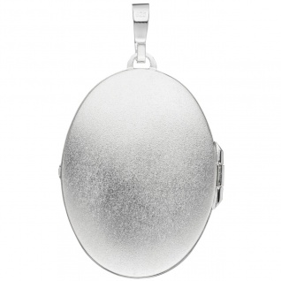 Medaillon oval für 2 Fotos 925 Sterling Silber Anhänger zum Öffnen - Vorschau 3