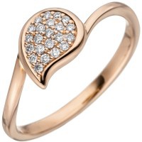 Damen Ring 585 Gold Rotgold 22 Diamanten Brillanten Diamantring Rotgoldring 2