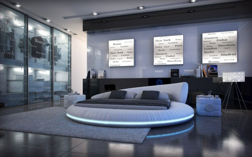 Design Wasserbett MEZZO Luxus Komplett Set Dualsystem Softside Mega Bett Modern