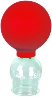 Schröpfglas mit Gummi-Saugball. verschiedene Größen Gr. 0 - 5
