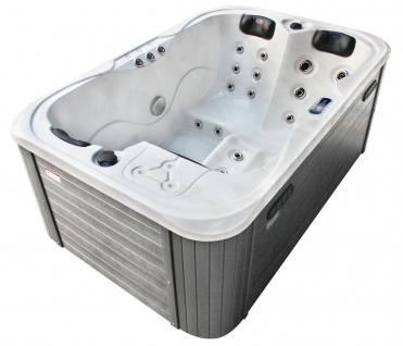 Outdoor Whirlpool Hot Tub Timo weiss mit 29 Massage Düsen Marken Technik + Heizung + Ozon für 2- 3 Personen Spa
