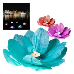 Wasserlaterne Lotusblume mit Teelicht Schwimmlaterne 1 Stück