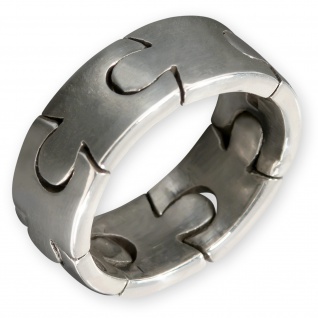 925 Silber Designer Puzzle Band Ring gelenk scharnier damen herren gliederring