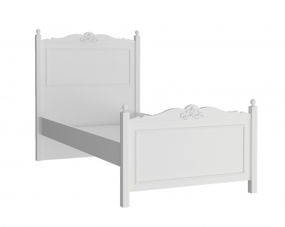 Standard Bett Lora 100 x 200 cm weiss ohne Lattenrost / ohne Matratze