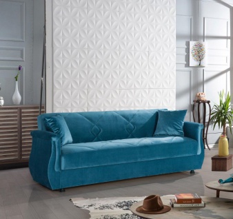 Windy Sofa mit Schlaffunktion in Blau Buket 3-Sitzer 1