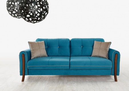 Design Couch mit Schlaffunktion Mury Blau 1
