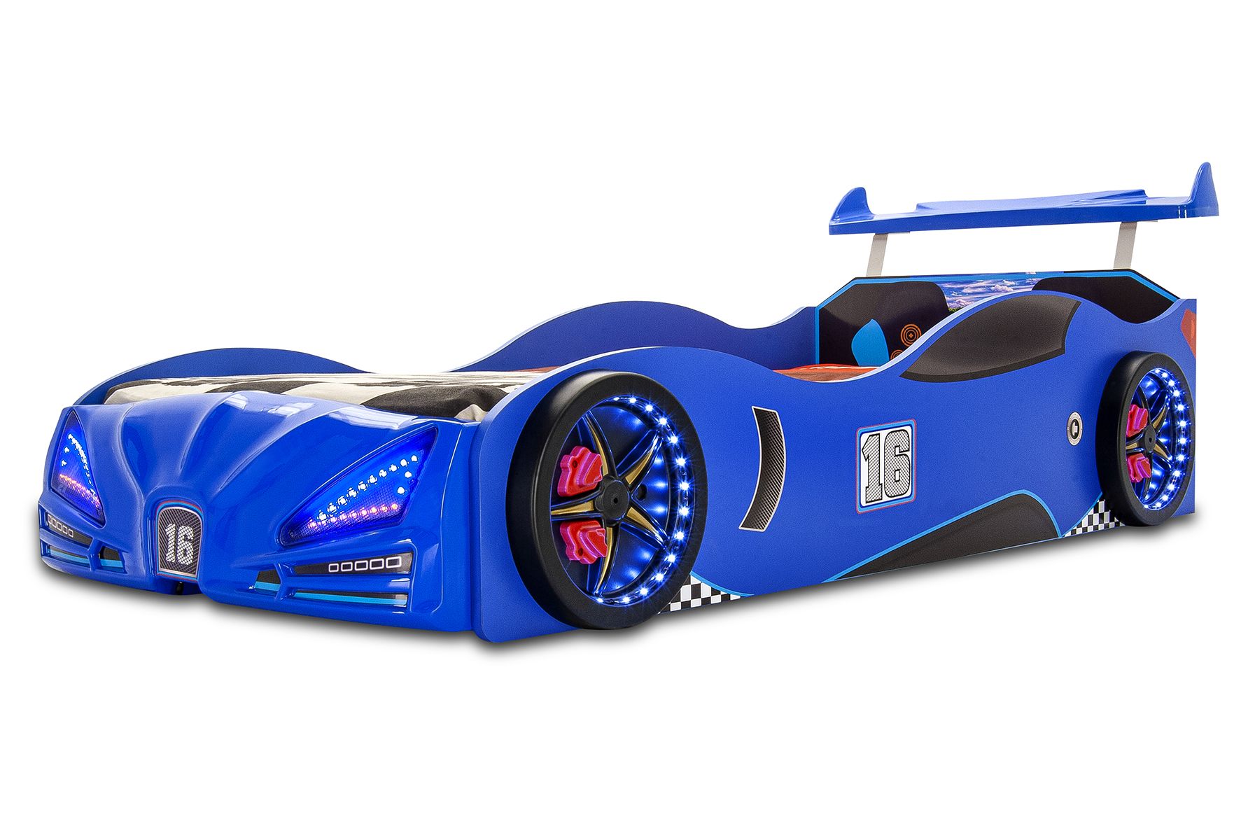 Autobett XR-4 Venom mit Scheinwerfer und Sound Blau