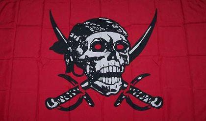 Flagge Fahne Pirat rot mit Säbel 90 x 150 cm