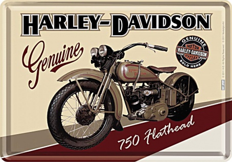 Blechpostkarte Harley-Davidson - Flathead
