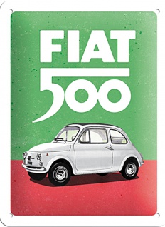 Fiat 500 - Italian Colours Blechschild