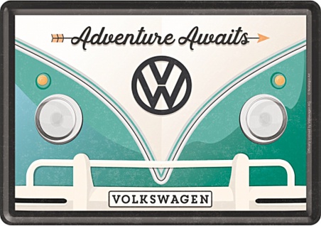 Blechpostkarte VW - Bulli Adventure Awards