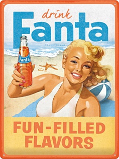 Fanta - Beach Girl Blechschild, 30 x 40 cm