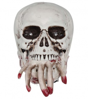 Halloween Skelett Totenkopf animiert Licht Ton und Bewegung Deko Grusel Horror