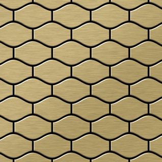 Mosaik Fliese massiv Metall Titan gebürstet in gold 1, 6mm stark ALLOY Karma-Ti-GB Designed by Karim Rashid 0, 86 m2