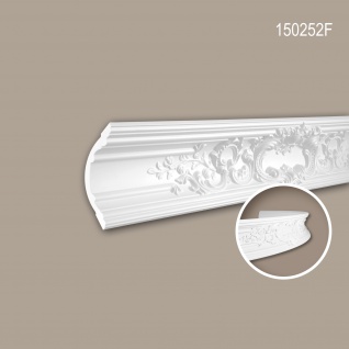 Eckleiste PROFHOME 150252F Stuckleiste Flexible Leiste Zierleiste Rokoko Barock Stil weiß 2 m