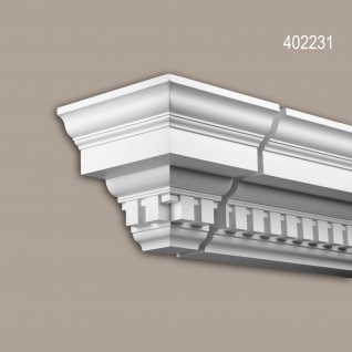 Stirnelement 402231 Profhome Außenstuck Zierelement Fassadenelement Zeitloses Klassisches Design weiß