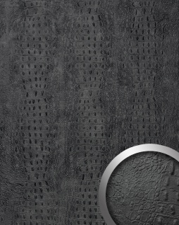 Wandpaneel Krokodilleder Optik WallFace 24964 CROCO CLASSY Black Wandverkleidung strukturiert 3D seidenmatt selbstklebend anthrazit 2, 6 m2