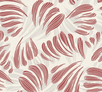 Grafik Tapete Profhome 367034-GU Vliestapete leicht strukturiert mit grafischem Muster matt rot weiß silber 5, 33 m2