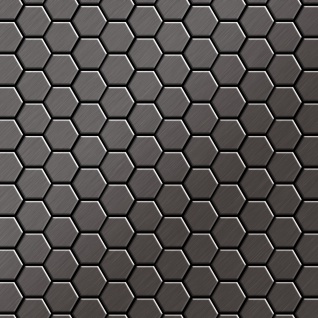 Mosaik Fliese massiv Metall Titan gebürstet in dunkelgrau 1, 6mm stark ALLOY Honey-Ti-SB 0, 92 m2