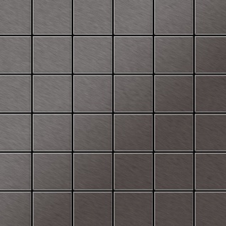 Mosaik Fliese massiv Metall Titan gebürstet in dunkelgrau 1, 6mm stark ALLOY Cinquanta-Ti-SB 0, 94 m2