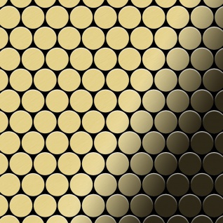 Mosaik Fliese massiv Metall Messing gewalzt in gold 1, 6mm stark ALLOY Dollar-BM 0, 88 m2