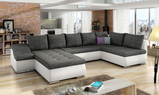 U-Form Ecksofa Couch Sofa Wohnlandschaft GIOVANNI Schlaffunktion Farbe wählbar
