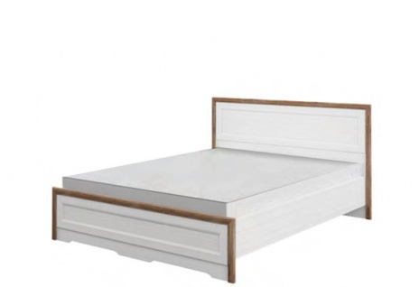 Doppelbett Bett Schlafzimmer 160x200cm weiß gewischt eiche sterling Ausführun...
