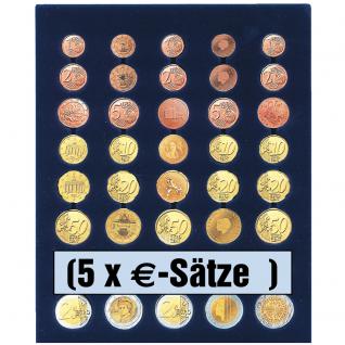 SAFE 6340 Nova Münzboxen - Schubladenelemente 5 komplette EURO Kursmünzensätze KMS 1, 2, 5, 10, 20, 50 Cent - 1, 2 Euro Münzen