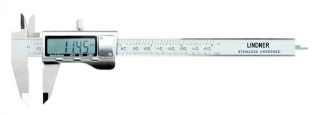LINDNER 8044 Digitale Schieblehre Solar LCD Anzeige Messbereich 0 - 150 mm Messeinheit 0, 01 mm Genauigkeit 0, 03 mm