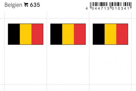 6 x LINDNER 635 Belgien Flaggensticker Flaggen Signetten Sets zum aufkleben oder einstecken